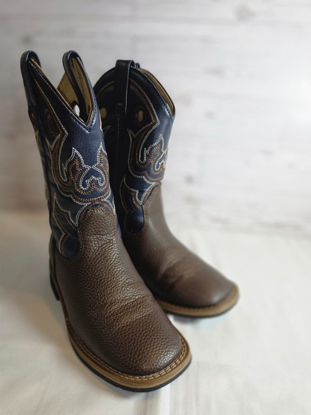 Magellan Outdoors Brown and Navy Kids Western Boots